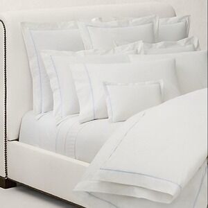 Ralph Lauren Palmer Percale Standard Sham Pale Sky Blue Organic Cotton 20x28 NEW